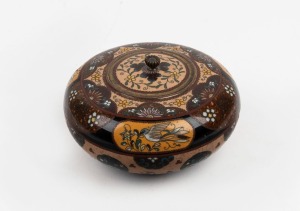 An antique Japanese cloisonne lidded koro, Meiji/Taisho period, 8cm high, 14cm wide