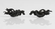 MENUKI&nbsp;pair of antique Japanese bronze sword fittings, 19th century,&nbsp;