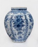 An antique Dutch DELFT blue and white floral vase, circa 1740, 18cm high