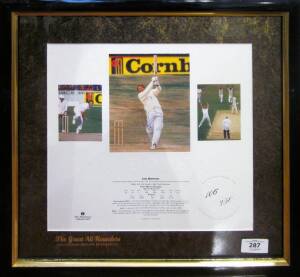 THE GREAT ALL-ROUNDERS, signed prints of Sir Garfield Sobers, Imran Khan, Ian Botham & Kapil Dev, each numbered 106/250, each window mounted, framed & glazed, each overall 44x42cm. With CoAs.