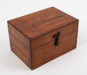 LEITZ: Brass and steel microscope, 18cm at highest setting,&nbsp;in timber box with two eyepiece elements and box of micro circles. - 2