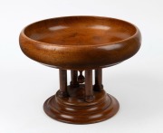 An antique Australian fiddleback&nbsp;blackwood comport, 19th/20th century, ​​​​​​​22cm high, 31cm diameter