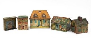 Nine assorted vintage and antique money boxes, the largest 16cm high