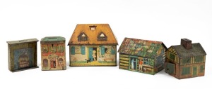 Nine assorted vintage and antique  money boxes, the largest 16cm high