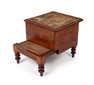 Antique Colonial cedar commode bedroom steps, New South Wales origin, mid 19th century, 45cm high, 46cm wide, 45cm deep
