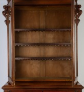 An antique Australian cedar secretaire bookcase with carved corbels, interior fitted with compartments and drawers in huon pine, circa 1880, 136cm high, 114cm wide, 56cm deep - 2