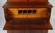 An antique Australian cedar secretaire bookcase with carved corbels, interior fitted with compartments and drawers in huon pine, circa 1880, 136cm high, 114cm wide, 56cm deep - 3