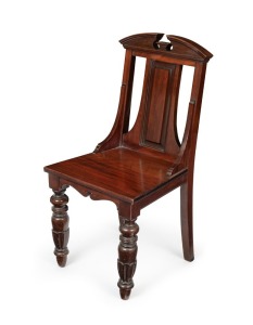 GEORGE THWAITES of MELBOURNE (attributed) antique Australian carved cedar hall chair, 19th century, 89cm high