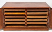 An antique Australian cedar plan chest with two door front, 19th century, 76cm high, 141cm wide, 77cm deep - 2