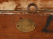 W. H. ROCKE & Co. of MELBOURNE antique overmantle mirror in ebonised and gilt frame with hand-painted crest, circa 1880, bearing oval retailer's plaque on reverse "W. H. Rocke & Co., Melbourne", 162cm high, 144cm wide - 2