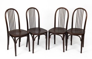 A set of four Continental bentwood chairs with Windsor style backs, 20th century, 93cm high