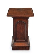 An antique English mahogany pedestal with tilt-top storage compartment, circa 1880, 71cm high, 45cm wide, 45cm deep