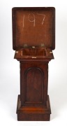 An antique English mahogany pedestal with tilt-top storage compartment, circa 1880, 71cm high, 45cm wide, 45cm deep - 3