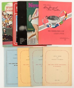 The Lawn Tennis Association of Australia: Annual Reports for 1962-63, 1963-64, 1966-67 and 1974-75; also, 1965 Federation Cup, Kooyong&nbsp;souvenir programme; June 1970 "World Tennis"; 1972 Newsweek with Chris Evert on the cover "Tennis: The Women Take Over";
