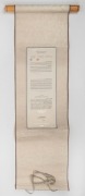 LEITZ: 86cm-long 'Leica Lucky' scroll wall hanger, with text in Mandarin, German, and English.