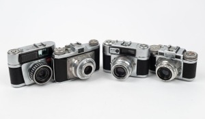 BRAUN CARL: Four c. 1950s viewfinder cameras - two different Paxette models, one Paxette Electramatic, and one Gloriette. (4 cameras)