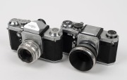 WIRGIN: Two c. 1960s SLR cameras - one Edixa-Mat Reflex Model B with Kilfitt-Makro-Kilar E 40mm f2.8 lens, together with one Edixa Reflex with Steinheil Cassar 50mm f2.8 lens. (2 cameras) - 2