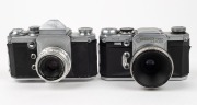 WIRGIN: Two c. 1960s SLR cameras - one Edixa-Mat Reflex Model B with Kilfitt-Makro-Kilar E 40mm f2.8 lens, together with one Edixa Reflex with Steinheil Cassar 50mm f2.8 lens. (2 cameras) - 3