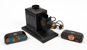 PATHÉ: 'Cocorico' magic lantern, together with two different slide-in 'Pathéorama' film viewers. (3 items)