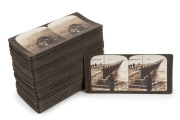 UNDERWOOD & UNDERWOOD: Complete set of one hundred numbered 'France'&nbsp;stereo cards, featuring views of Parisian landmarks, agricultural workers, festivals, cathedral interiors, bustling streetscapes, and many others. (100 cards)