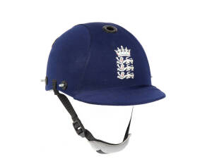 BEN HOLLIOAKE'S ENGLAND BATTING HELMET, navy blue with embroidered Crown over Three Lions on front. Good match-used condition, no grill. Together with Surrey CCC magazine "Direct Hit" for April-May 2002 with tributes to Benjamin Caine Hollioake; and faded