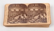 UNDERWOOD & UNDERWOOD: Eighteen stereo cards in maker's cloth-covered box, c. 1905, mainly featuring urban views of the United States and various European countries. (18 cards) - 2