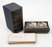 KEYSTONE VIEW COMPANY: Seventy-eight stereo cards in cloth-lined box marked 'Third Dimension Eye-Training Series Volume I', featuring many images and symbols apparently intended for therapeutic use. (78 cards)