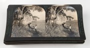 KEYSTONE VIEW COMPANY: Seventy-eight stereo cards in cloth-lined box marked 'Third Dimension Eye-Training Series Volume I', featuring many images and symbols apparently intended for therapeutic use. (78 cards) - 2