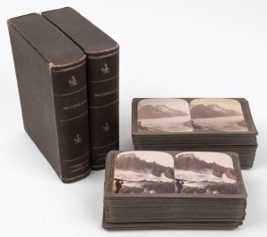 UNDERWOOD & UNDERWOOD: Ninety-six 'Switzerland'-series stereo cards in maker's cloth-lined box, c. 1903. (96 cards)