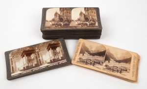 UNDERWOOD & UNDERWOOD: Group of fifty-eight c. 1900 stereo cards, with views of India, the United States, Italy, and Austria, among others. (58 cards)
