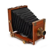 HOUGHTON: 'Ensign Victo' 4&frac34; x 6&frac12;" plate&nbsp;field camera, c. 1900, with W. Kenngott Paris Rectilinear lens.