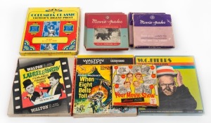 VARIOUS MANUFACTURERS: Group of ten Super-8 film reels, each in maker's box, including such titles as When Eight Bells Toll, Laurel & Hardy, and Jerry Lewis' 'Big Mouth'. (10 items)