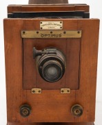 PERKEN, SON & RAYMENT: 'Optimus' magic lantern with mahogany body and tin fittings, c. 1880s. - 2