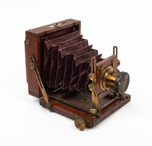 UNDERWOOD: 'The Convention' 3⅛ x 4⅛" plate field camera, c. 1900s, with Wray London 5 x 4 lens [#369] and lens cap.