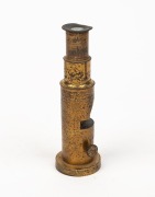 Drum-style 19th century brass microscope, 18cm at highest setting. - 2