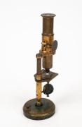 19th century brass microscope, 26cm at highest setting. - 2