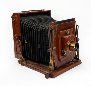 4¾ x 6½" plate field camera with Aldis No. 4 Anastigmat f6 lens and Thornton-Pickard roller-blind shutter.