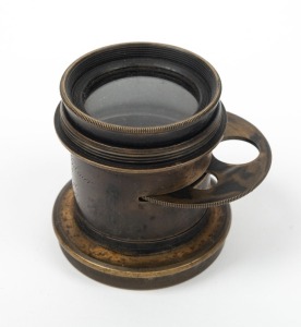 CLÉMENT & GILMER: 'Wide Angle 8½ x 6½' brass lens, c. 1890s, with focal length of approx. 4.5cm and lens diameter of approx. 3.5cm.