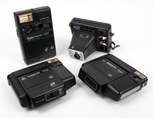 KODAK: Four c. 1980 instant-film cameras - one EK20 with wrist strap, one Kodamatic 960, one Kodamatic 970L, and one Colorburst 250. (4 cameras)