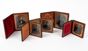 Group of five assorted mid-19th century ambrotype portrait photographs. (5 items)