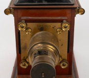 PERKEN, SON & RAYMENT: "Optimus"&nbsp;magic lantern with mahogany body and brass fittings, c. 1880s. - 3