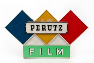 PERUTZ FILM: 45.5cm-wide plastic point-of-sale display, c. 1970s.