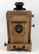 CHARTEN CAMERA WORKS: Japanese-made magic lantern, c. 1930s, with 5" f4 lens, leather&nbsp;bellows, and slide holder with glass plate. - 2