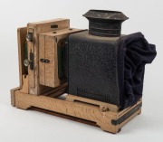 CHARTEN CAMERA WORKS: Japanese-made magic lantern, c. 1930s, with 5" f4 lens, leather&nbsp;bellows, and slide holder with glass plate. - 3