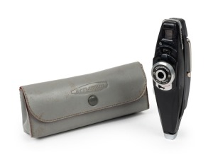 SECAM: Stylophot unique 'pen' style subminiature viewfinder camera, c. 1955, in maker's leatherette case.