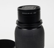 HASSELBLAD: HC Macro 120mm II f4 lens [#7EVV20448], c. 2004, in maker's box with front and rear lens caps, Hasselblad UV-Sky Multicoated lens filter, and matching metal lens hood. - 2