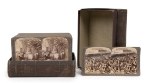 UNDERWOOD & UNDERWOOD: Complete set of one hundred individually-numbered stereo cards in maker's box marked 'Palestine - Our Cruise on the "Arabic"', featuring fascinating documentary images of c. 1900 Ottoman Palestine (Jerusalem, Jaffa, and many other c