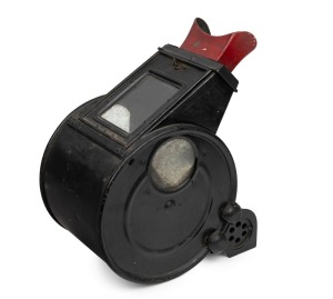 AMERICAN NOVELTY CO. CINCINNATI: Circa 1920s 'Whiting's Sculptoscope' coin-operated stereo viewer, 36.5cm in height, with trigger mechanism, many stereo cards pre-loaded, both lock and key present, and all glass elements intact.