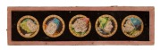ERNST PLANK: Children's magic lantern, height 23.5cm, in maker's box with nine glass slides, c. 1890s. - 6