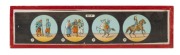 ERNST PLANK: Children's magic lantern, height 23.5cm, in maker's box with nine glass slides, c. 1890s. - 8